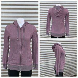 Threads 4 Thought zip up hoodie pink and gray